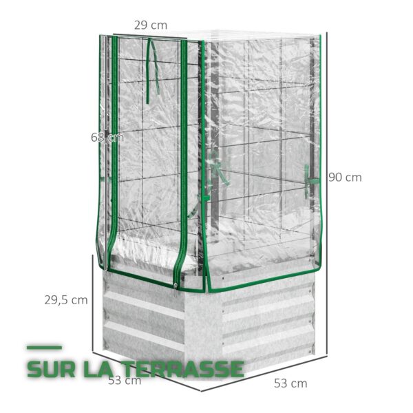 Lot de 3 Bacs Potagers Surélevés avec Treillis