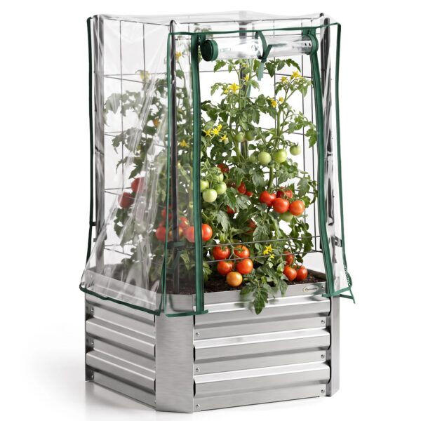 Lot de 3 Bacs Potagers Surélevés avec Treillis