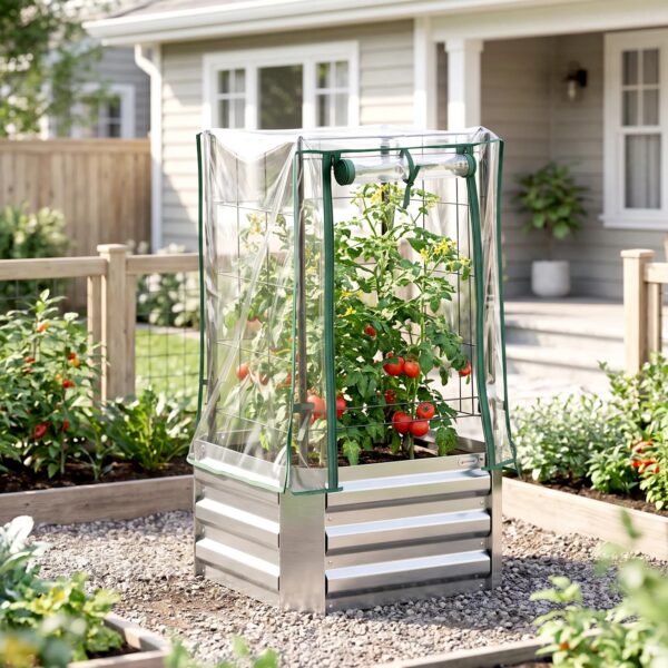 Lot de 3 Bacs Potagers Surélevés avec Treillis