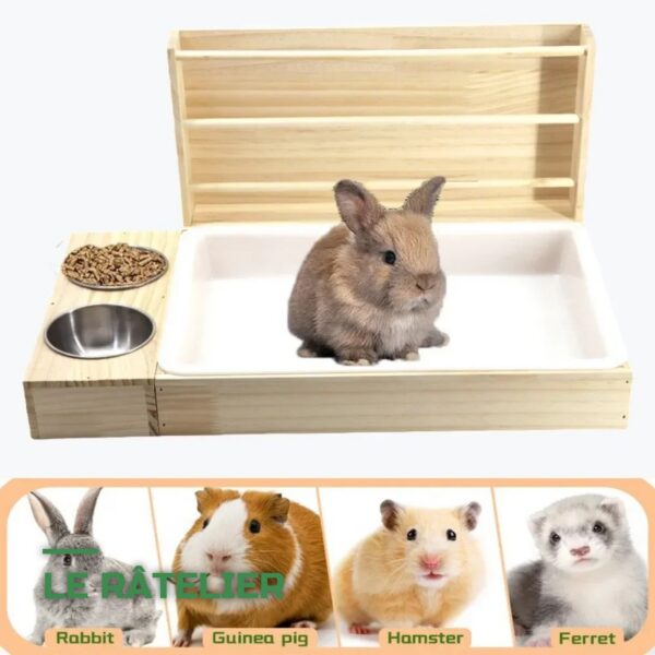 Mangeoire à Foin et Litière Combinée pour Lapins