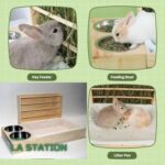 Mangeoire à Foin et Litière Combinée pour Lapins
