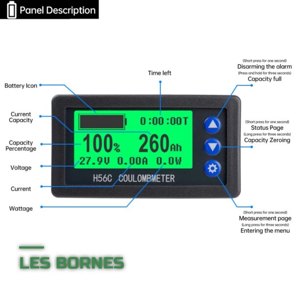 Moniteur de Batterie 12V avec Shunt et Écran