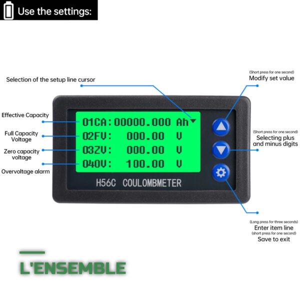 Moniteur de Batterie 12V avec Shunt et Écran