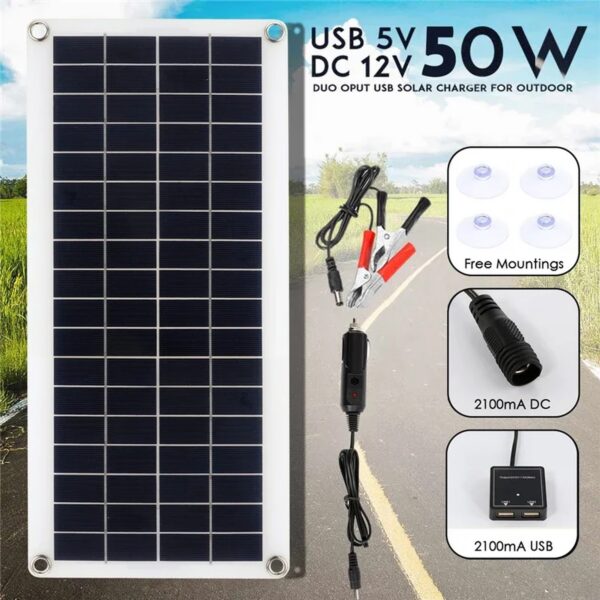 Panneau Solaire Monocristallin 50W Compact