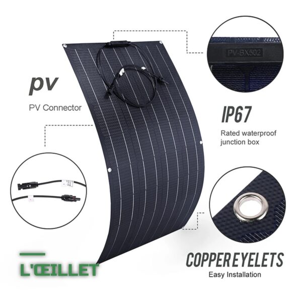 Panneau Solaire Souple Flexible 100W