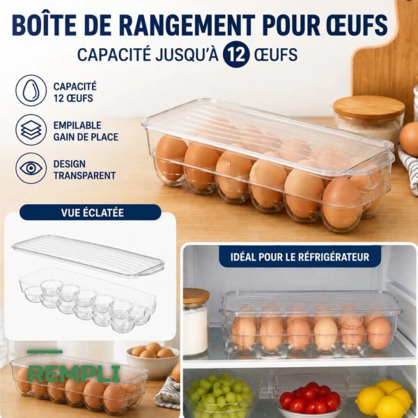 Plateaux de Rangement Empilables pour Œufs