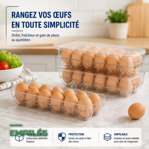 Plateaux de Rangement Empilables pour Œufs