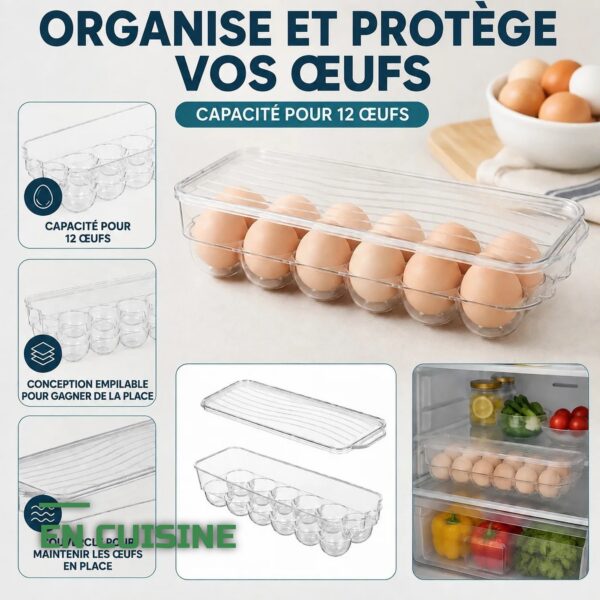 Plateaux de Rangement Empilables pour Œufs