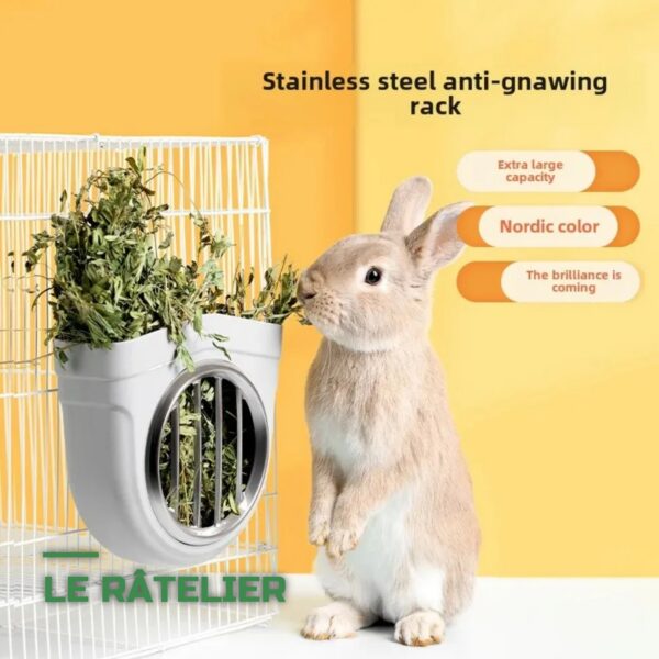 Râtelier à Foin Métallique pour Lapins et Rongeurs