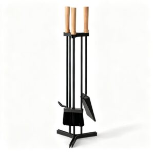 Set d'Outils de Cheminée 4 Pièces sur Support
