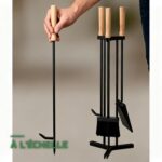 Set d'Outils de Cheminée 4 Pièces sur Support