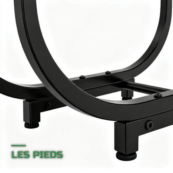 Support Range-Bûches Décoratif sur Pied en Métal