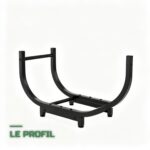 Support Range-Bûches Décoratif sur Pied en Métal