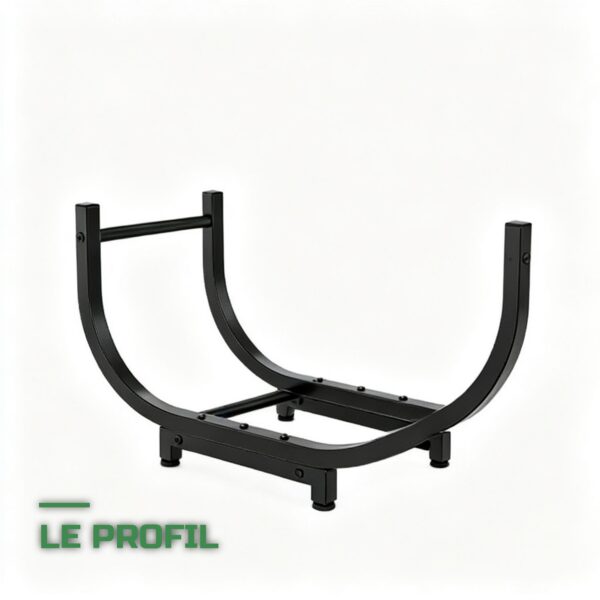 Support Range-Bûches Décoratif sur Pied en Métal