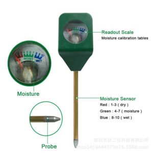 Testeur de Sol 3-en-1 pH Humidité Lumière